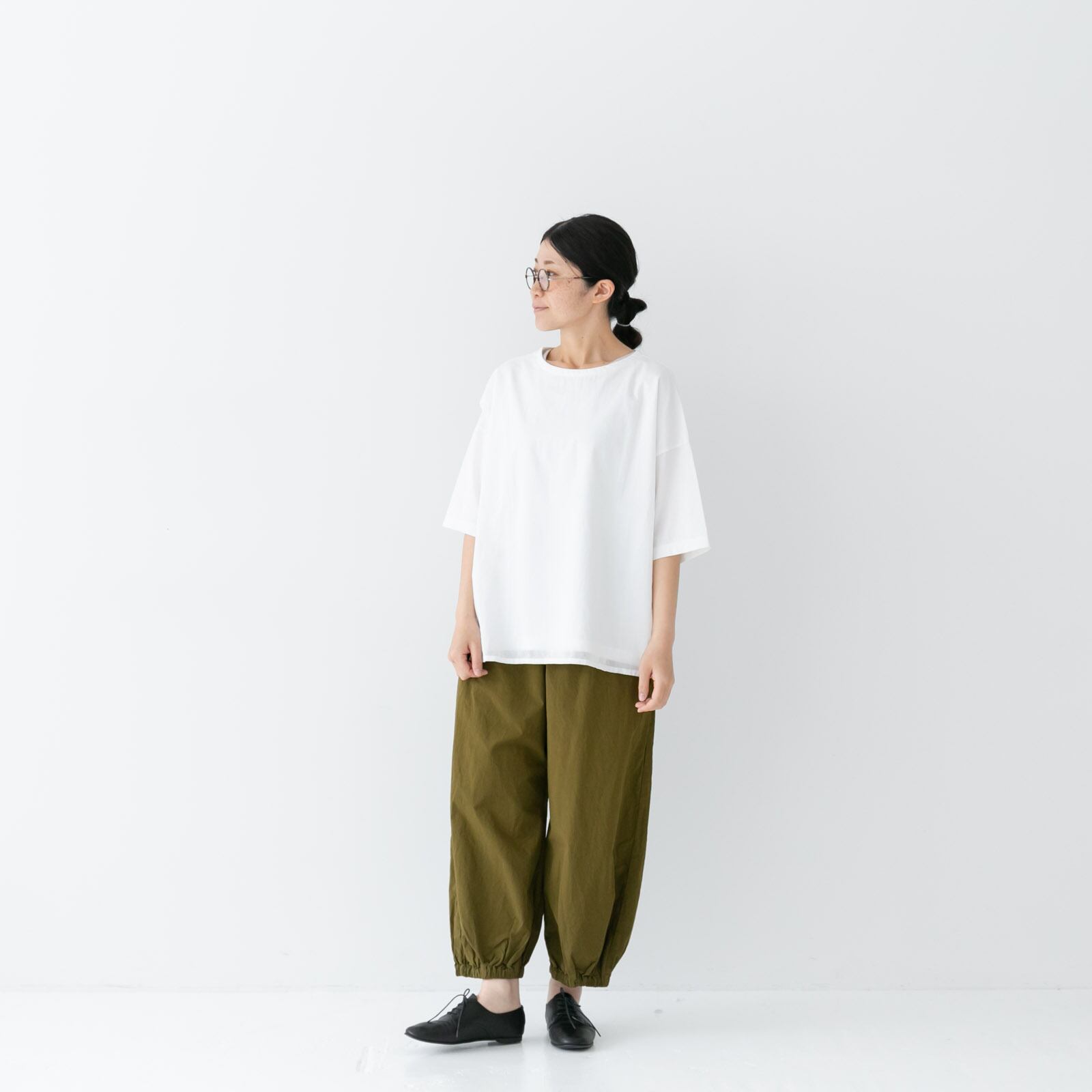 プリット prit ミニリップ近江晒加工 裾ゴムバルーンパンツ(P72401)全4色【レターパックプラス可】