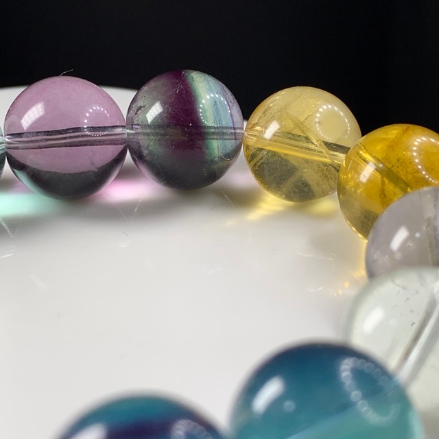 b192大玉グラデーションフローライトブレスレット