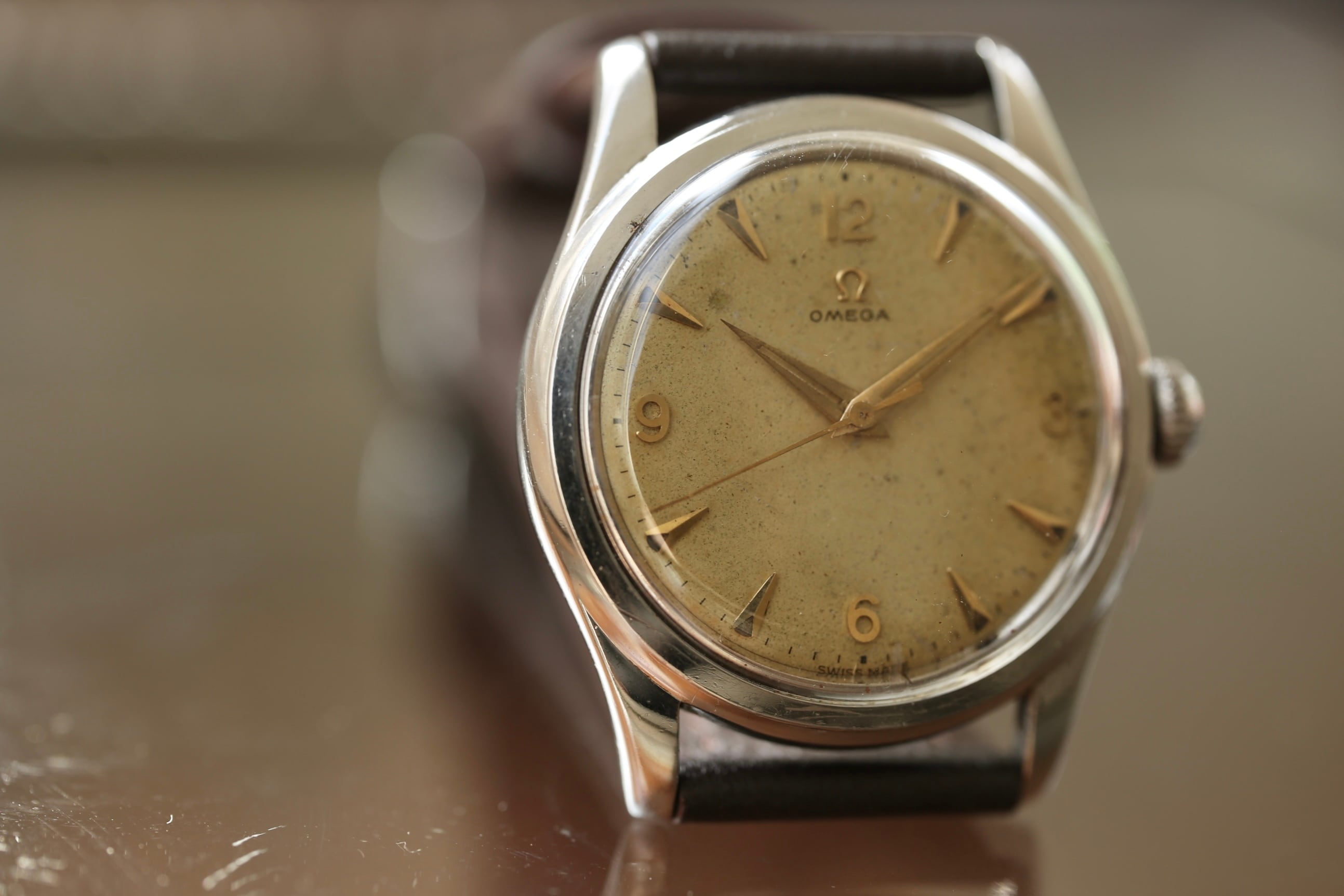 OMEGA】 1952年製 オメガ シーマスターケース 飛びアラビア エイジング