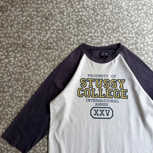 STUSSY / 00’s usa製 raglan T-shirt size L