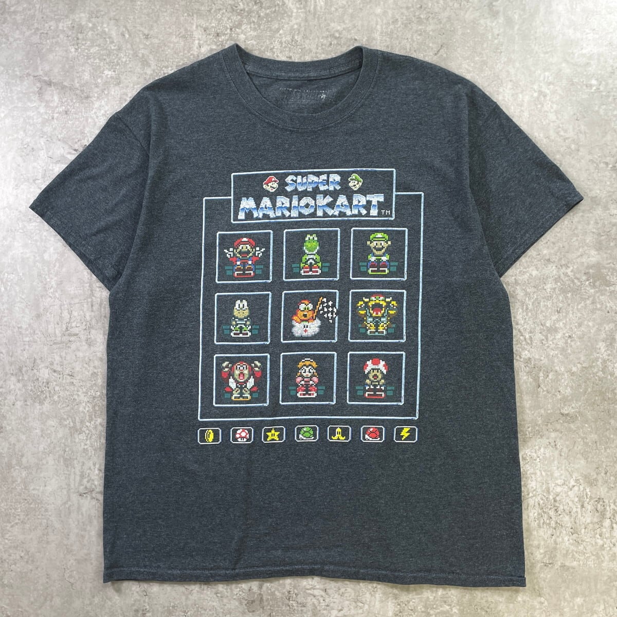 SUPER MARIO KART スーパーマリオカート ゲーム キャラクタープリントT