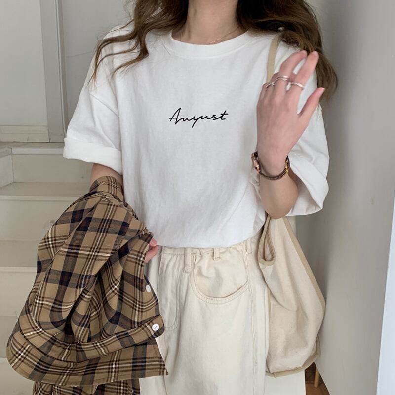 ホワイトTシャツ ルーズサマー 夏物 試着室24130575215