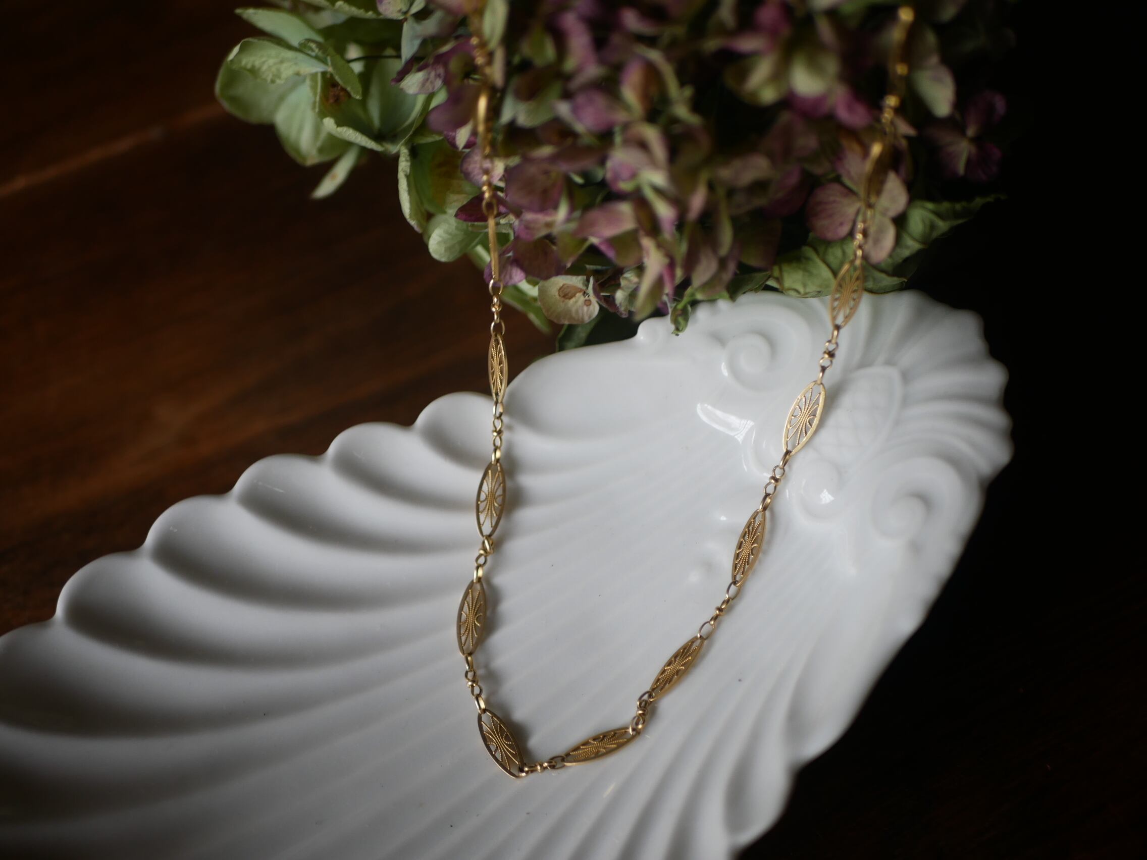 FN-03 アンティーク 18K フィリグリーネックレス フランスアンティーク