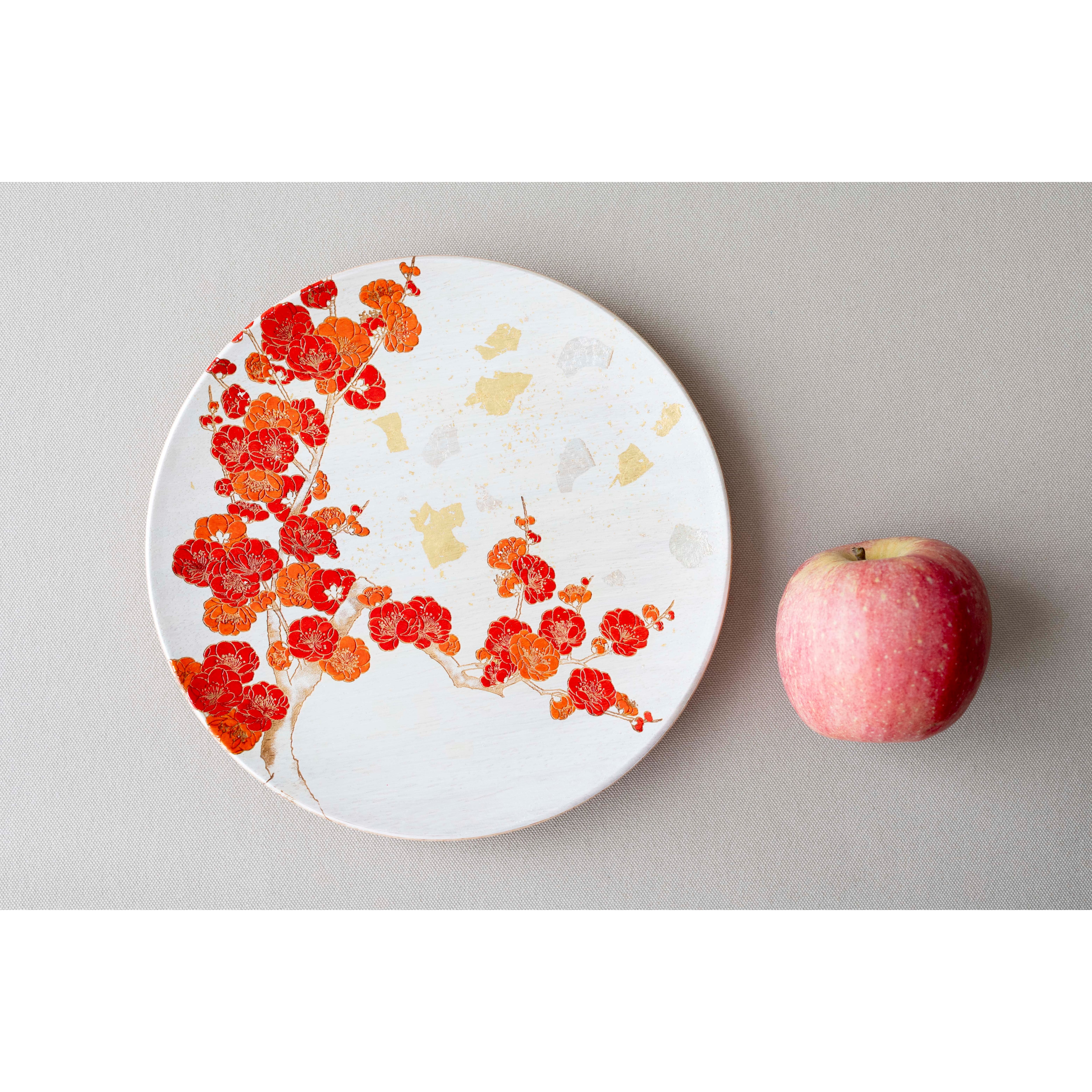 飾り皿【梅柄】 飾り皿】紅梅 Ornamental plate for wall hanging | Sansai