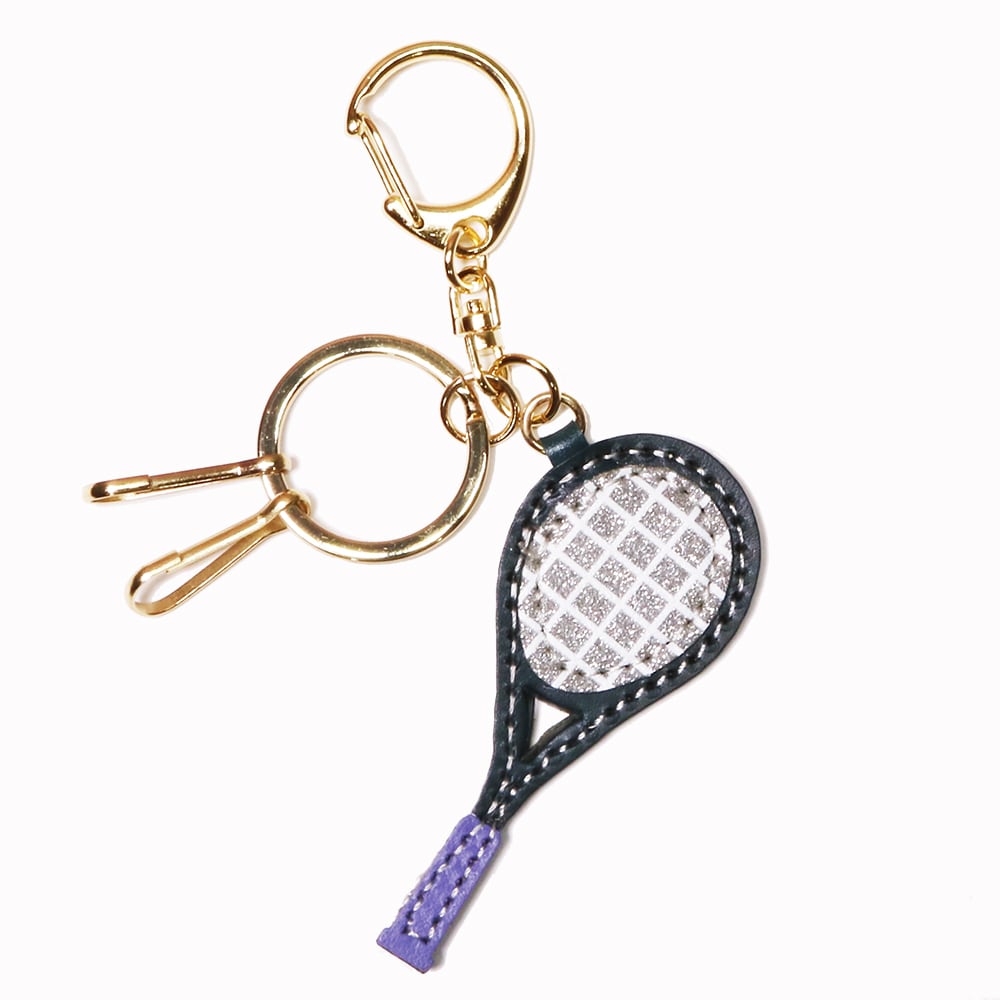 キーホルダー テニスラケット チャーム 牛革製 | レザーファクトリー