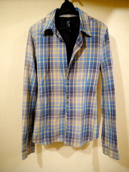 美品◆wjk フックデザイン チェックシャツ ネルシャツ S◆