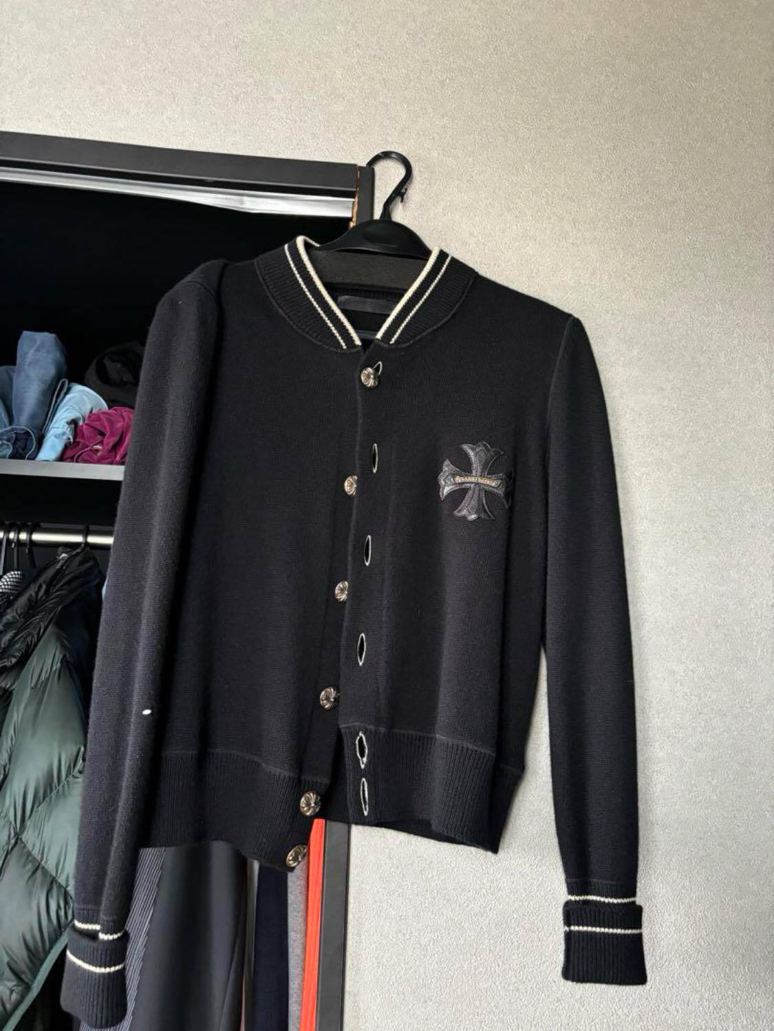 CHROME HEARTS クロムハーツ カシミヤ カーディガン クロス刺繍