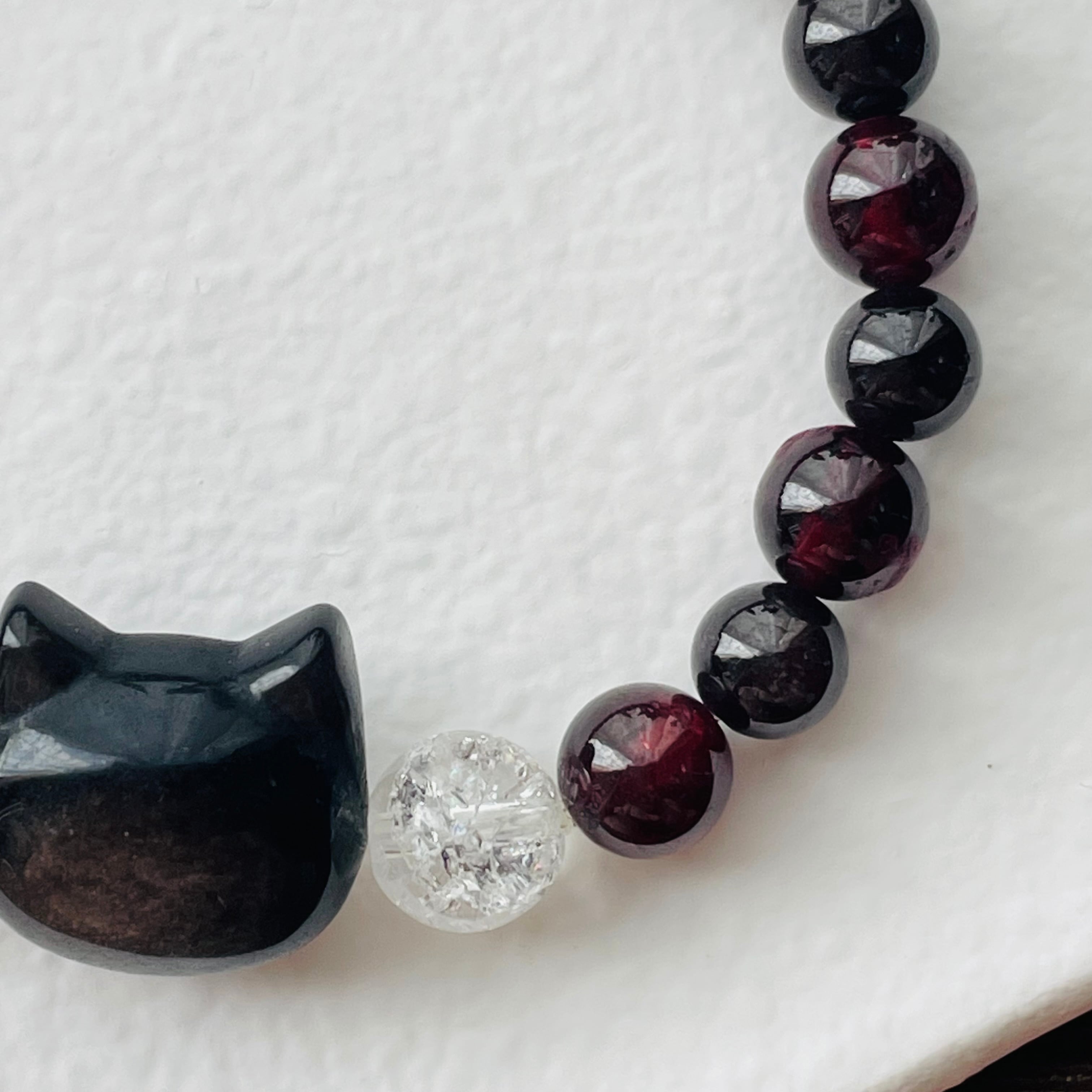 51230-⑰猫×パワーストーン｜ブレスレット｜魔除け・心身の安定｜ ネコ ねこモチーフ 猫雑貨 猫グッズ アクセサリー 天然石  プレゼント ギフト レディース