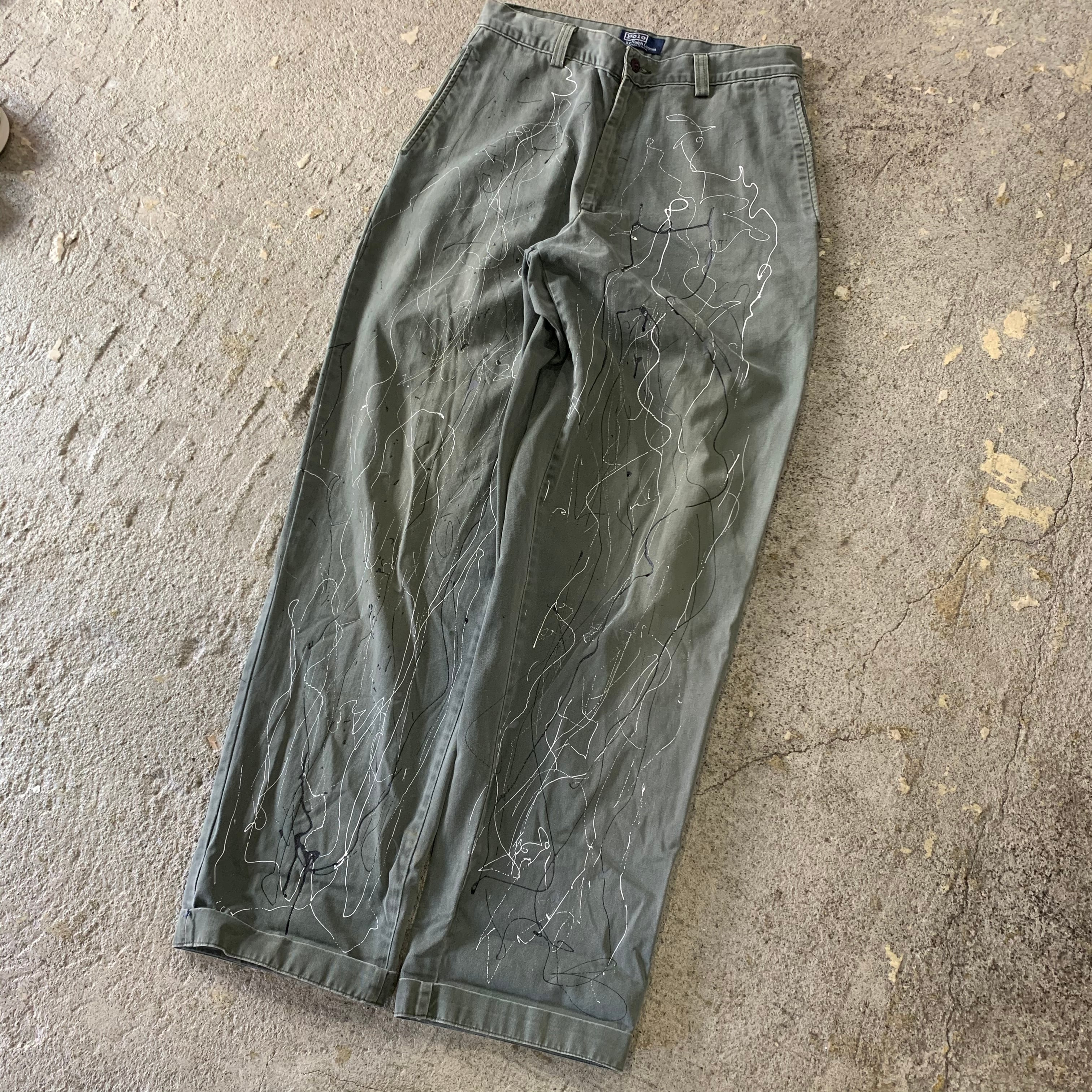 Polo Ralph Lauren ラルフローレン　チノパン　ペイント 90s Polo Ralph Lauren paint chino pants | What'z up