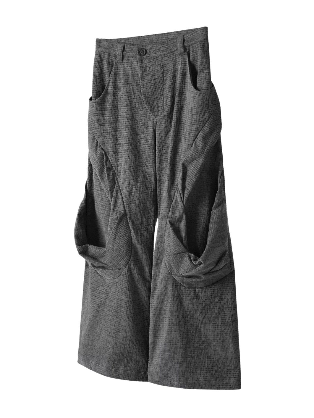 54A0 Spiral Pleated Wide Trousers