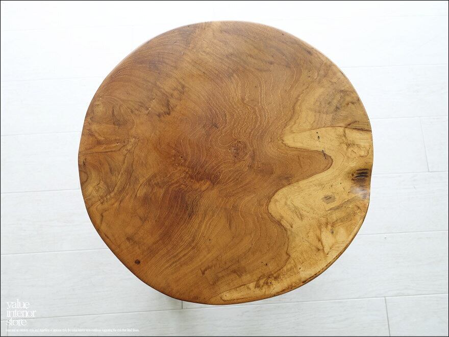 チーク無垢材 スツール / CirN 椅子 イス ナチュラル ベンチ カフェ