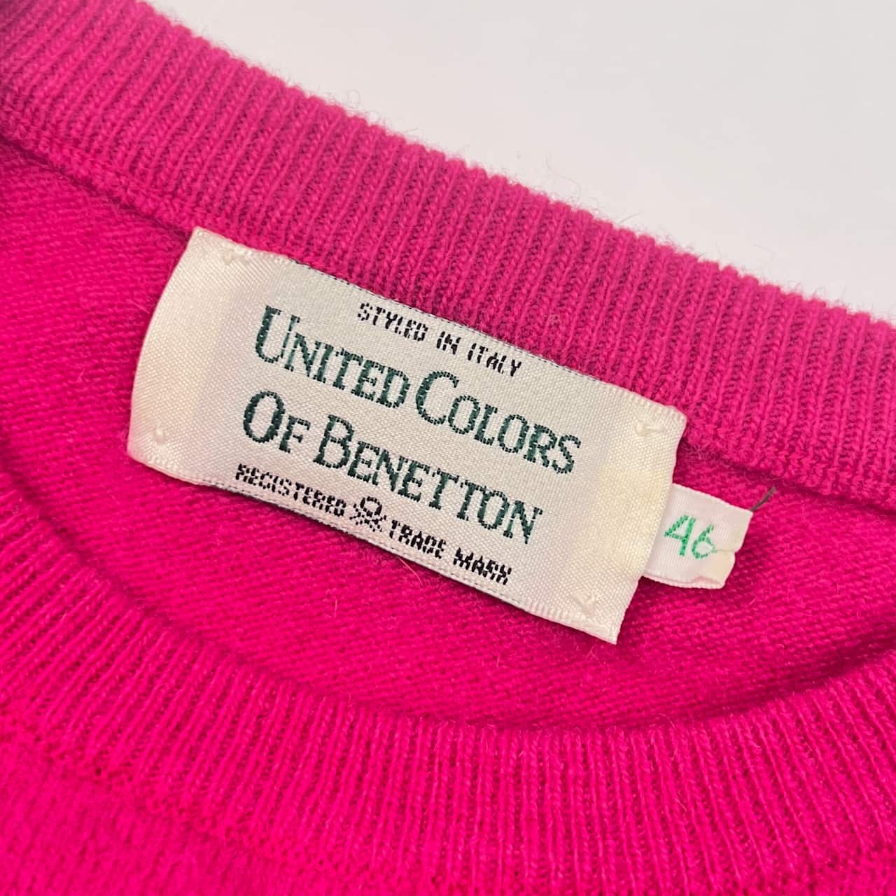 UNITED COLORS OF BENETTON ユナイテッドカラーズオブベネトン 長袖 ウール ニット セーター 46/ピンク レディース