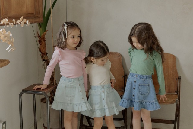 ラスト1 light blue7【即納】<flo>  Anise denim skirt