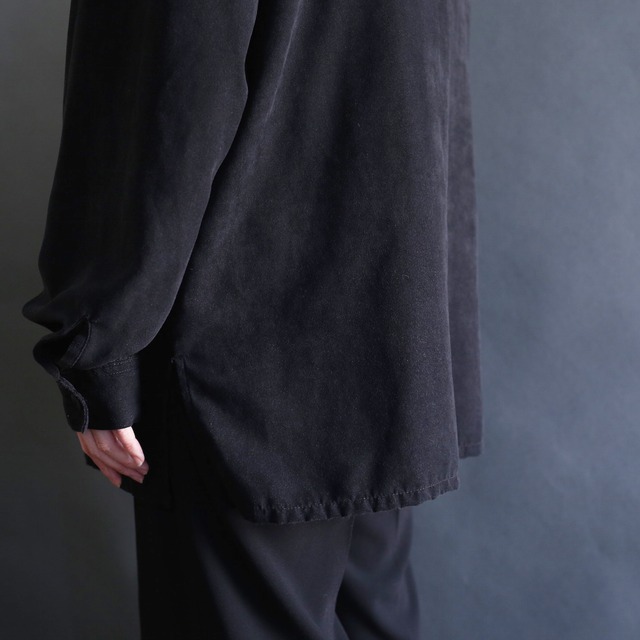 many elephant embroidery l/s fake suede shirt