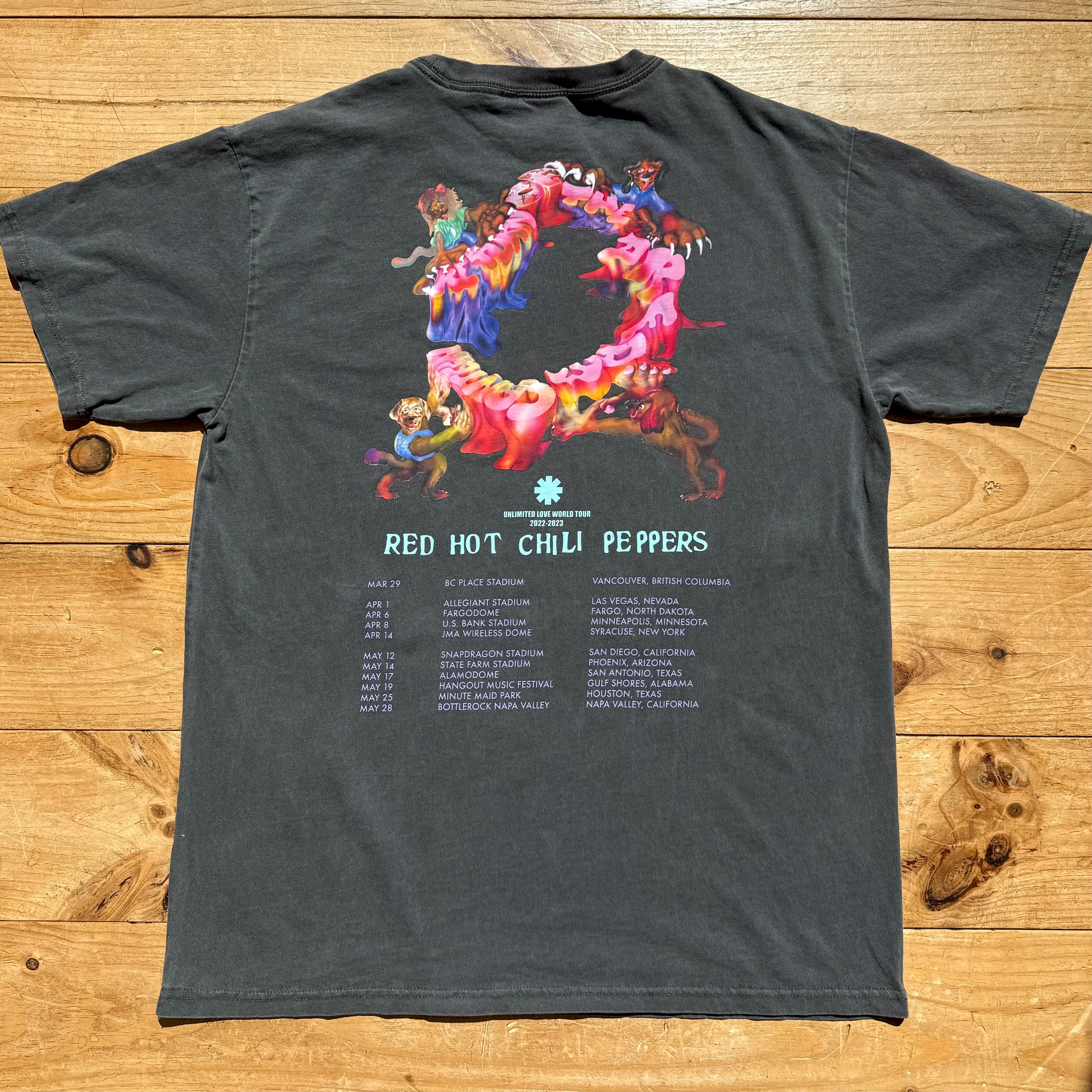レッチリ RHCP ワールドツアー 2022 2023 US版 ツアーtシャツ USED “RED HOT CHILI PEPPERS” 2022-2023 WORLD TOUR T-Shirt L