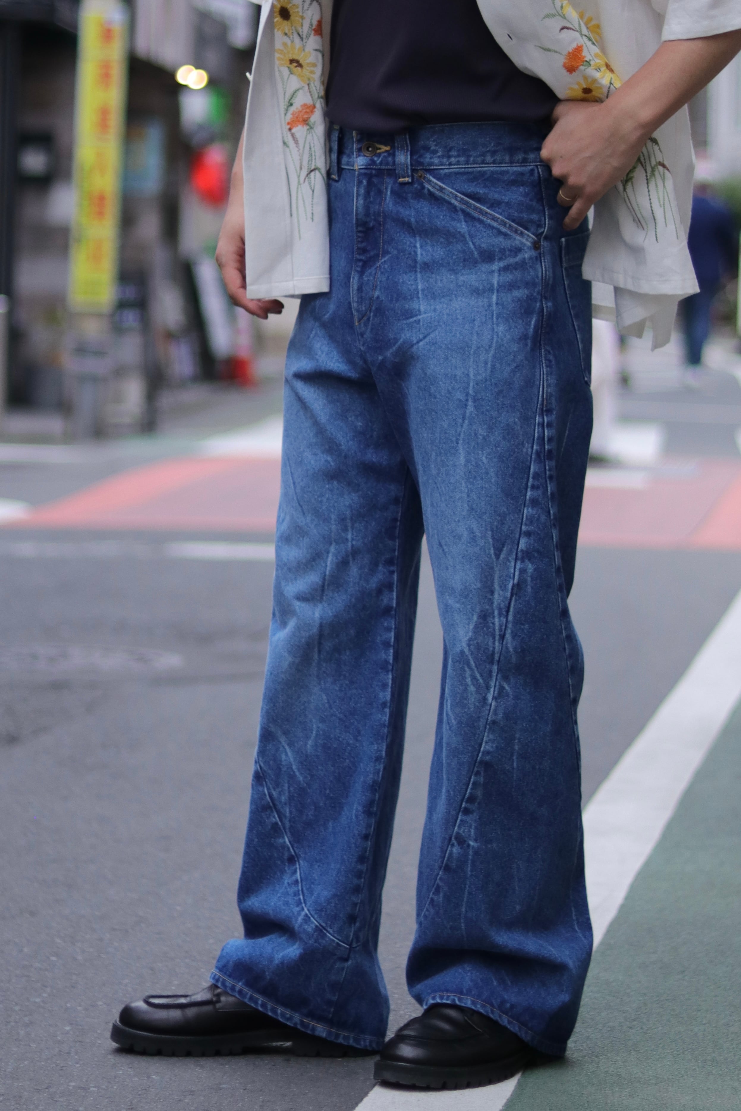 パンツ ENCODE エンコード デニムパンツ S 青 【古着】【】【送料無料】