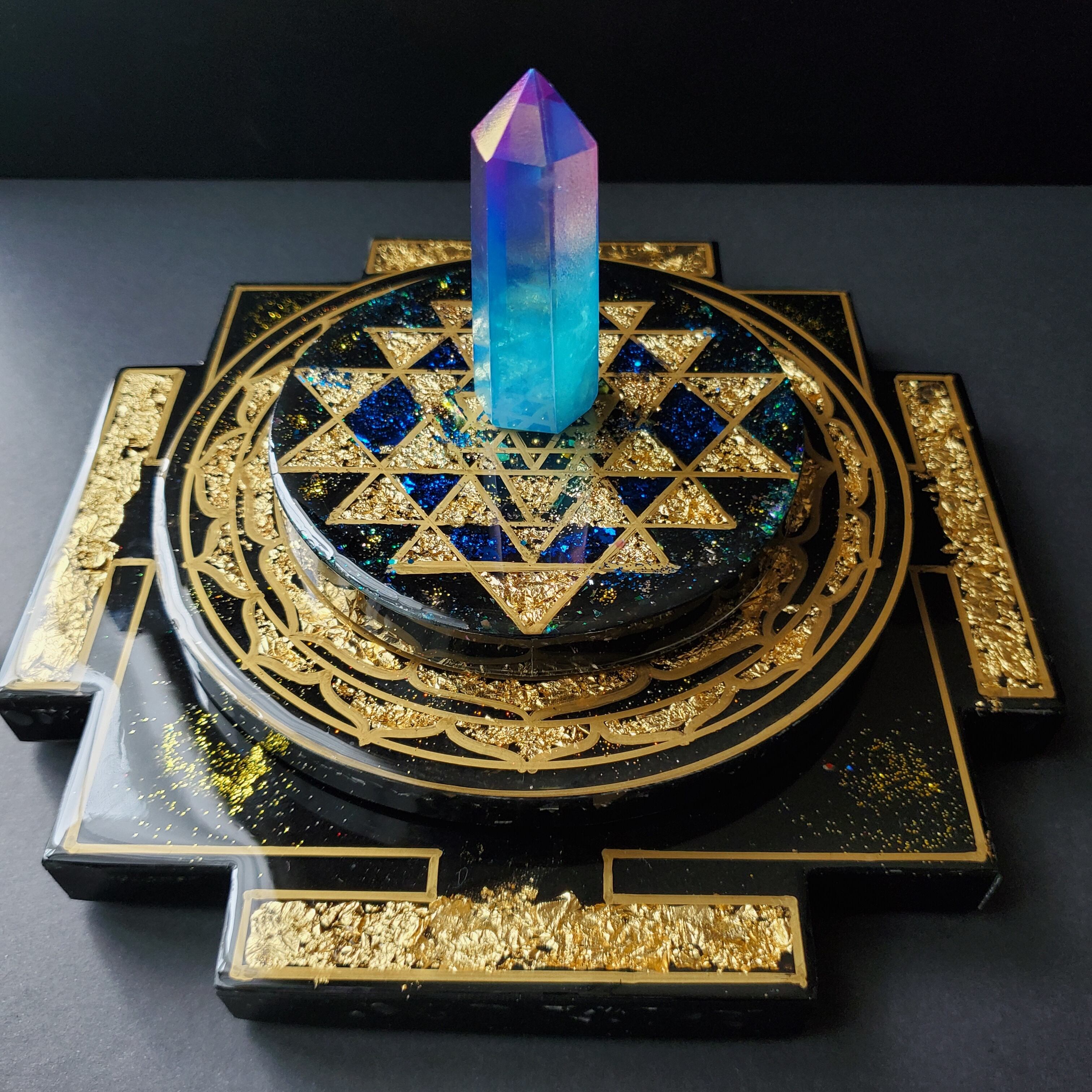 オルゴナイトプレート シュリヤントラ・オルゴンプレート3点セット【神聖幾何学パワー