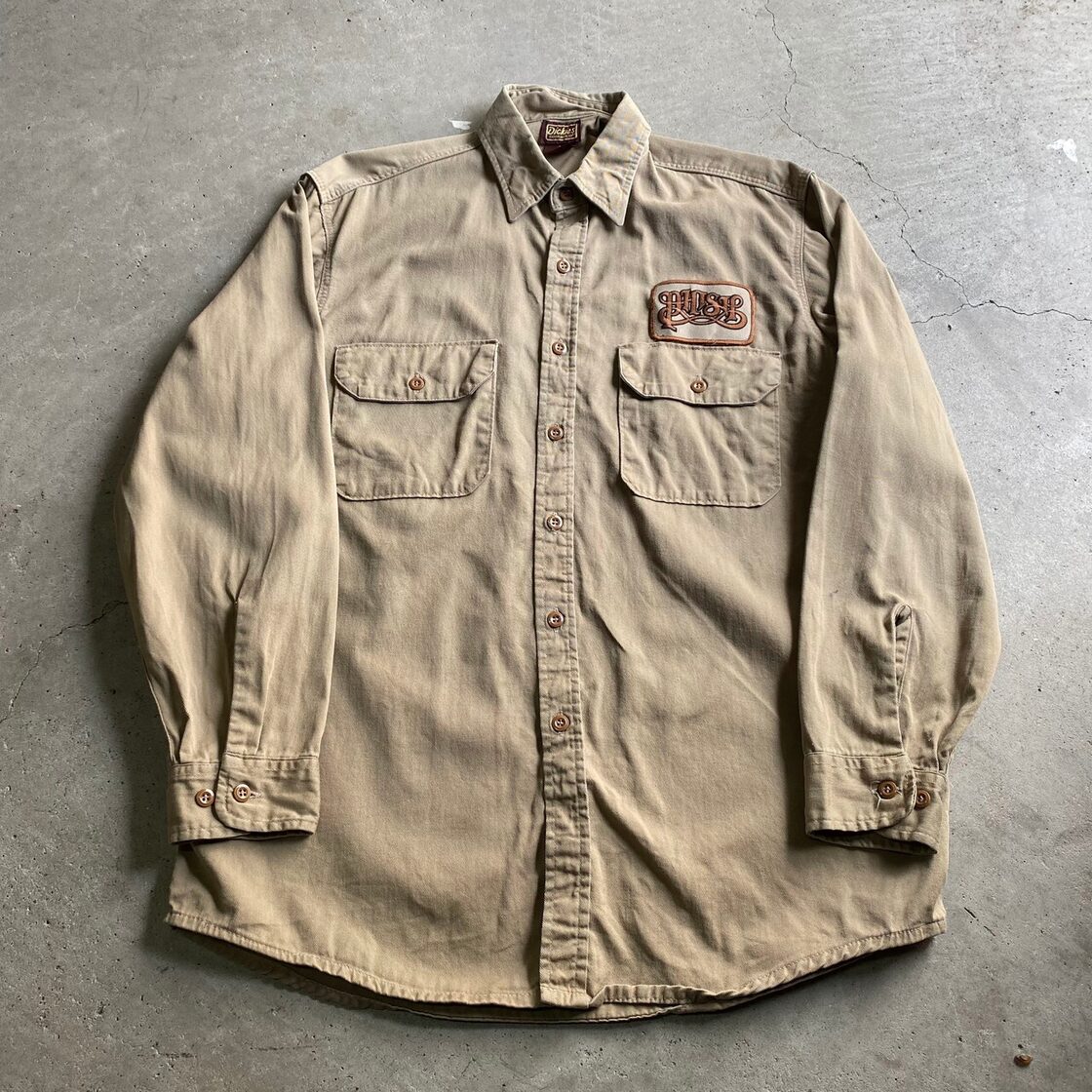 復刻 Dickies ディッキーズ 長袖 ワークシャツ ミリタリーシャツ 