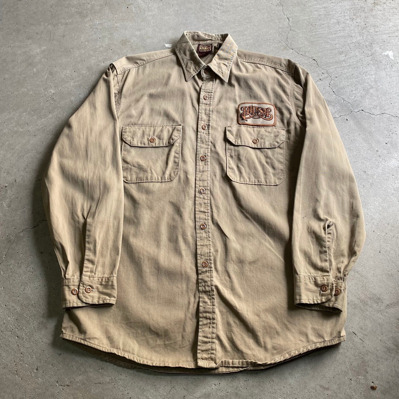 復刻 Dickies ディッキーズ 長袖 ワークシャツ ミリタリーシャツ 