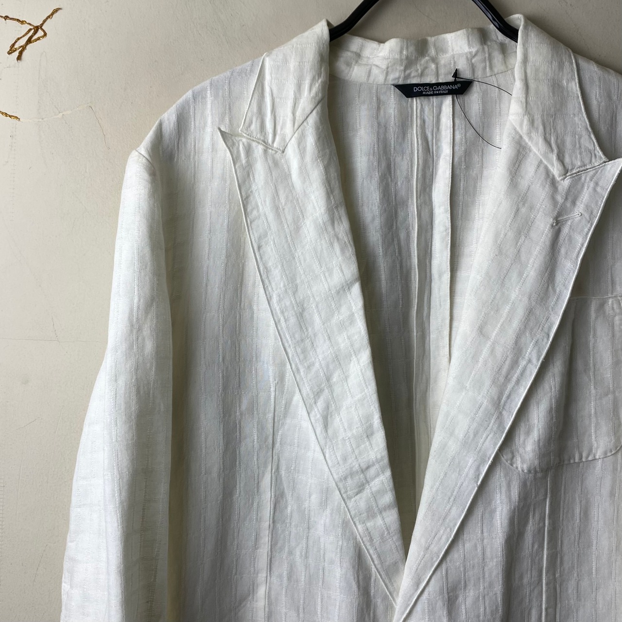 DOLCE&GABBANA white linen tailored jacket