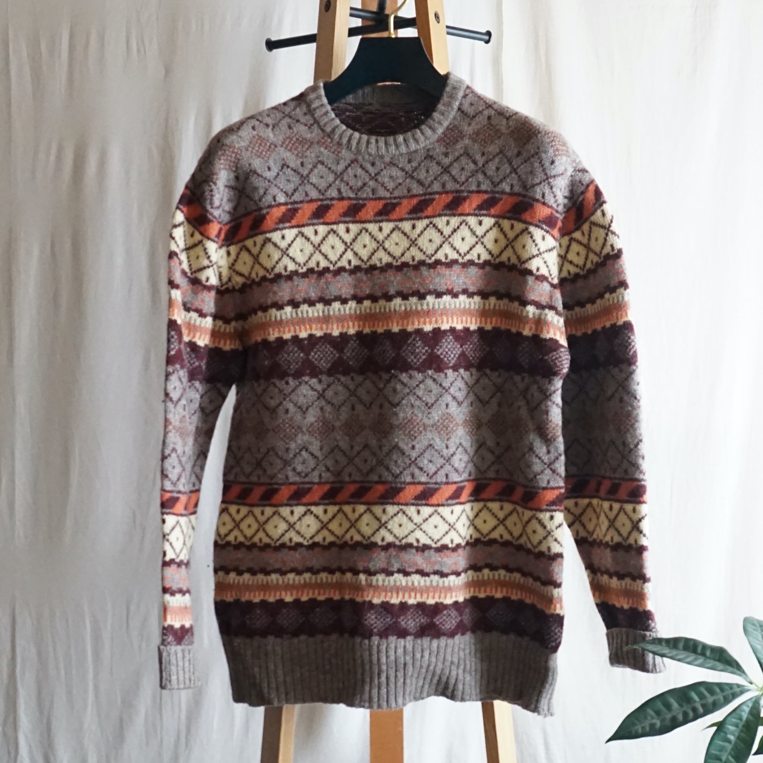 ドイツ 総柄ウールセーター 80-90's Germany [C2636] | 古着屋