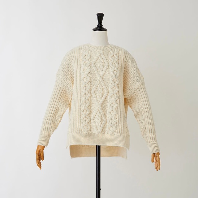 evam eva ｜alpaca wool long vest (grege）