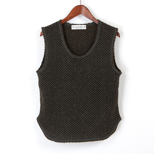 oxford wool jersey vest / khaki