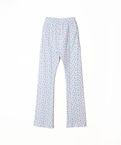 HOLIDAY SUPER RIB TOP FLOWER ホリデイ リブ 小花柄 HOLIDAY】 super rib pants (flower / blue） | olaf