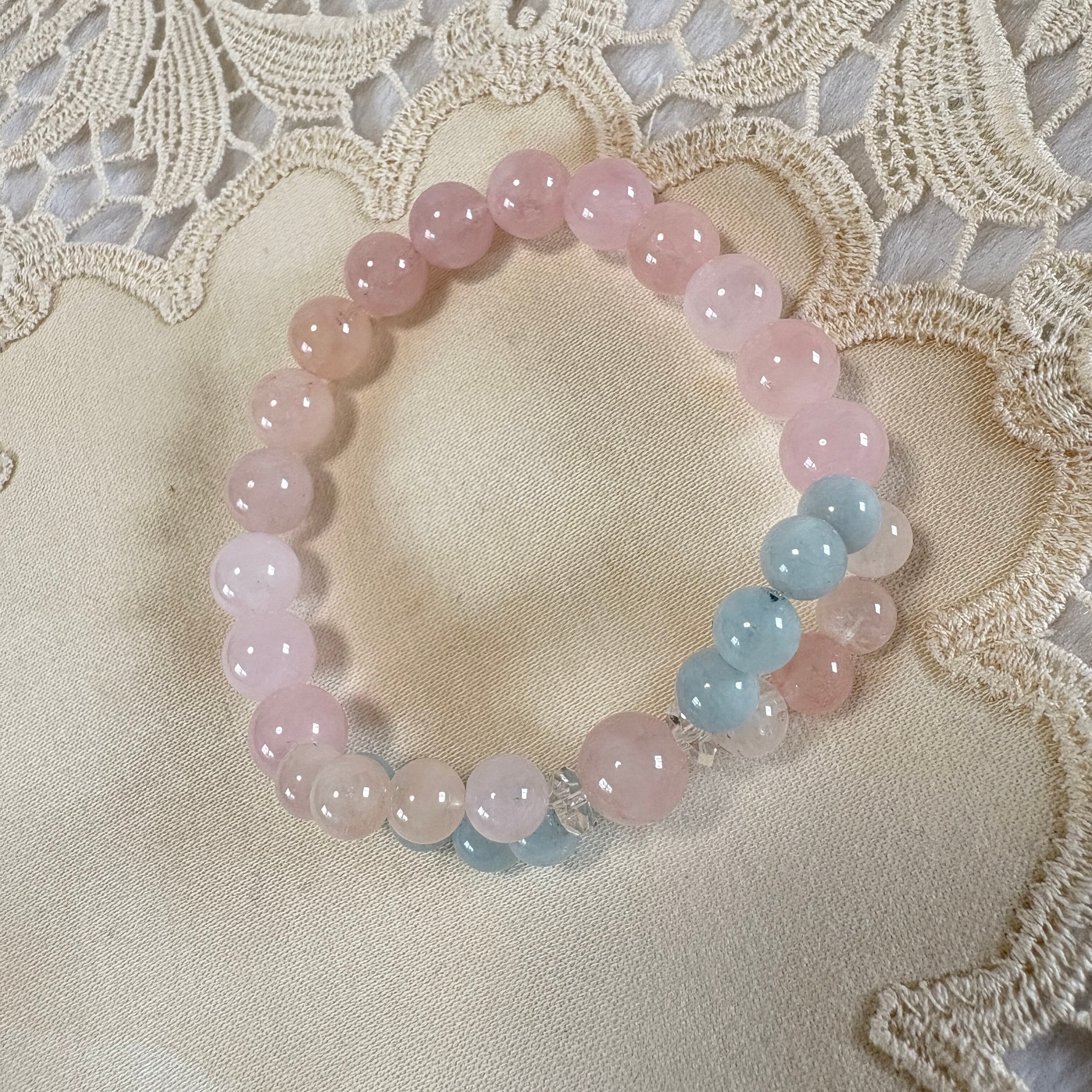 インフィニティクロス∞ブレスレット©｜モルガナイト × アクアマリン