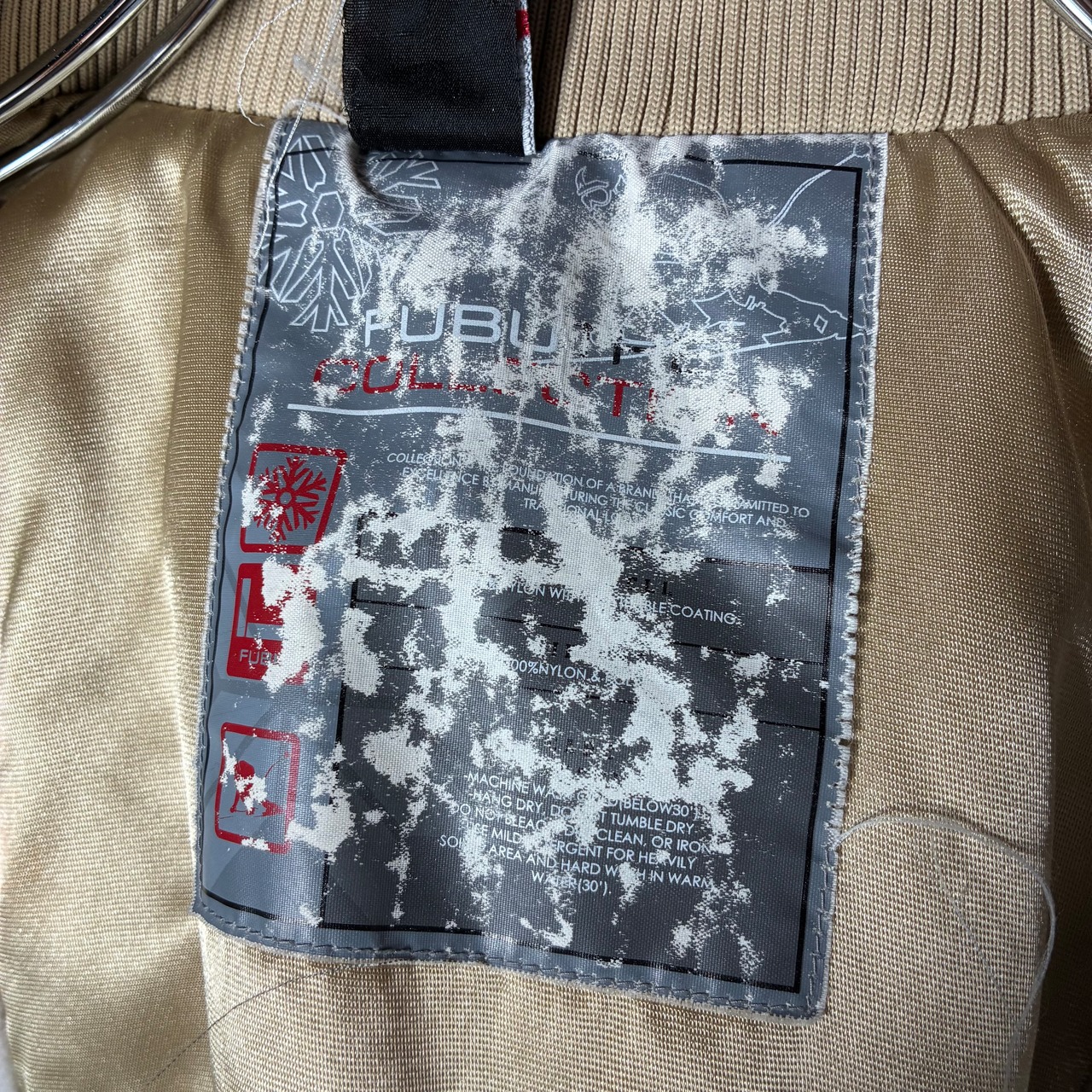 FUBU / ゴールド×ホワイト 切り替えジャケット / Y2K短丈シルエット / ラグジュアリーHIPHOP