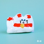 【松岡マサタカ】オブジェ「おいで猫・あお」