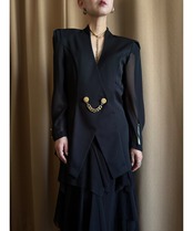 MADE IN JAPAN black sheer sleeve jacket-4736-6
