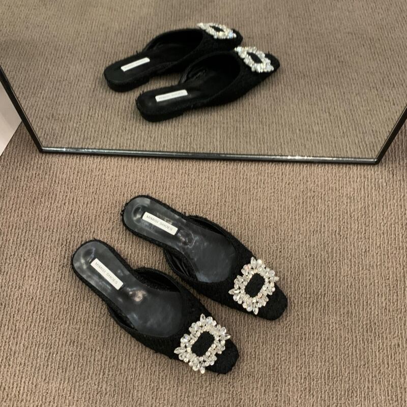 正規品販売！ 新品完売品Tweed Mules Crystal ハイヒール/パンプス