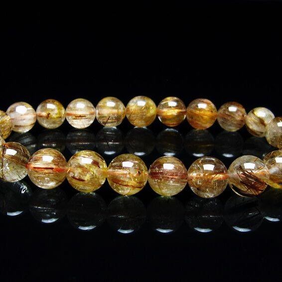 キャッツアイルチルクォーツ ブレスレット 8mm ルチルクォーツ ブレス 一点物 メール便可 [M便 1/10] 111-45810