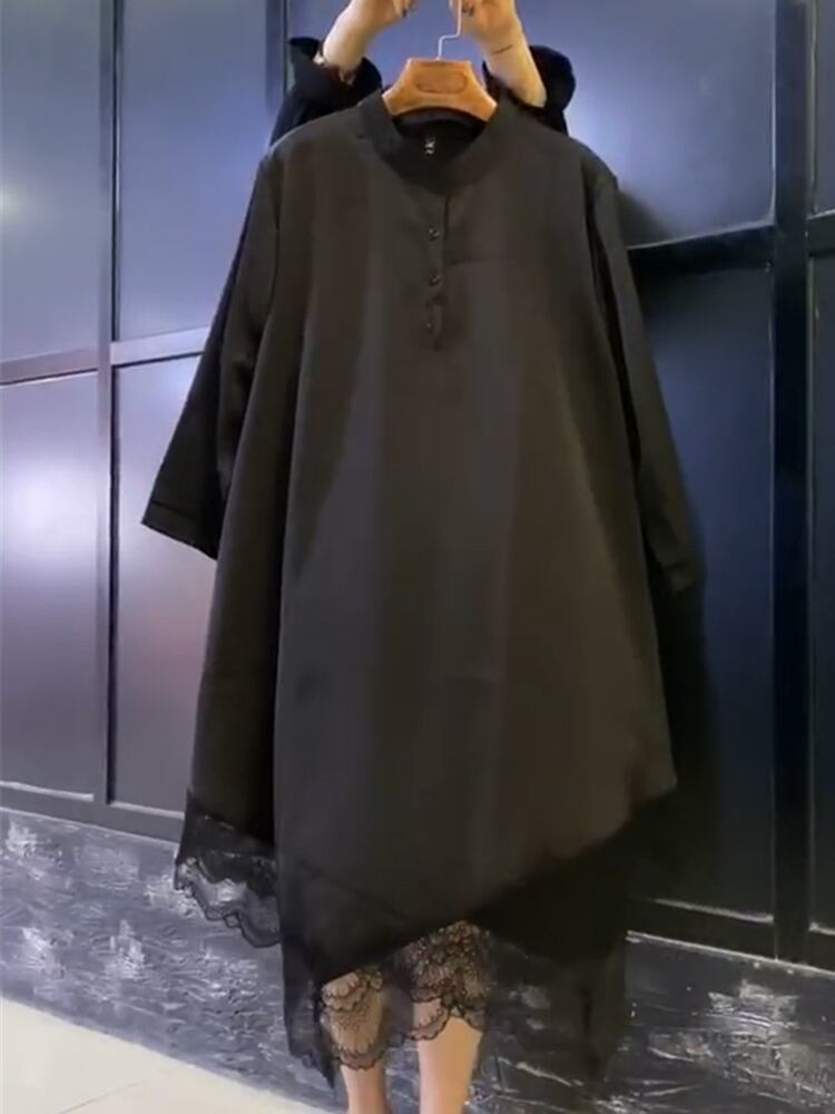 スプリングスタイル薄手スカート レース 春物 ステッチ ミックスインファッション23384367911