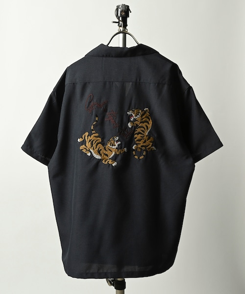ATELANE tiger embroidery short sleeve shirt (CHA) 24A-15021