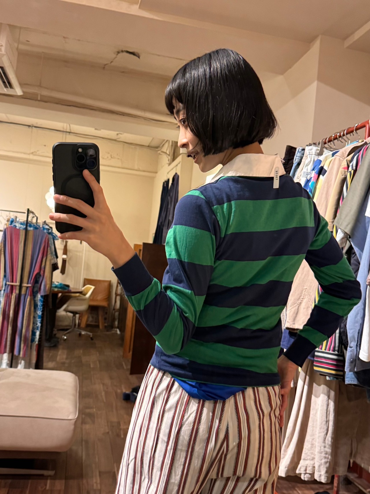 70's~80's CHMISE LACOSTE ボーダーポロシャツ