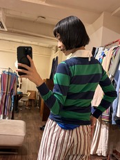 70's~80's CHMISE LACOSTE ボーダーポロシャツ