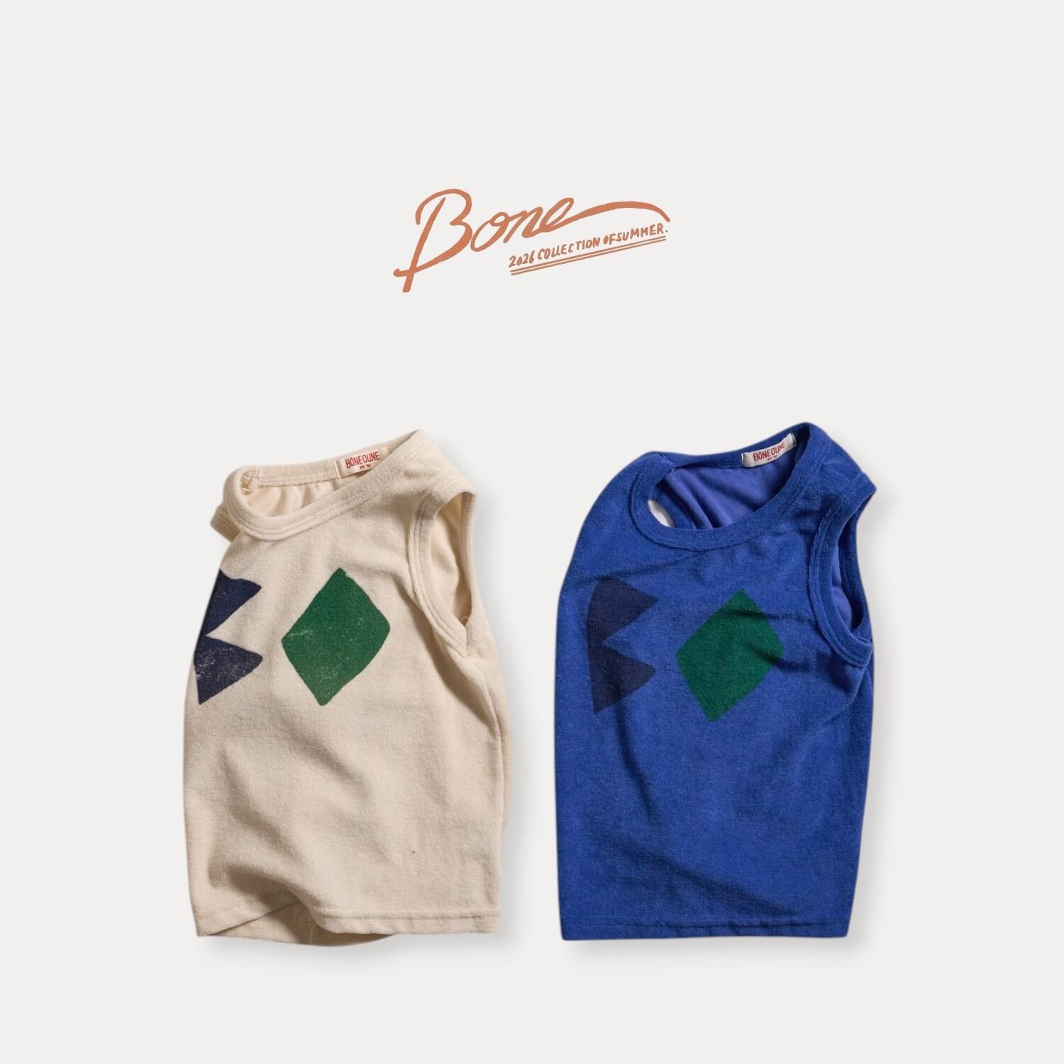 BO terry sleeveless tee【BONEOUNE】※7月中旬〜下旬発送予定