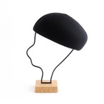 mature ha.／Japanese old wooden block beret／black