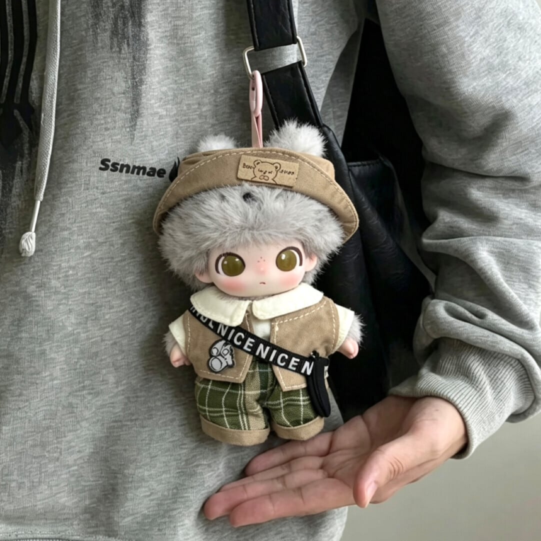 Dimooぬいぐるみ用 カジュアル トップス+ベスト+パンツ+バッグ+帽子
