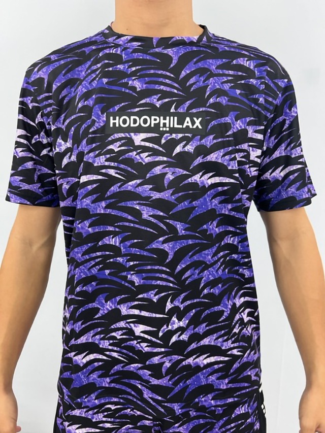 オリジナルカモプリント クルー半袖Tシャツ　パープル　HPX-21518