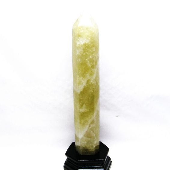 シトリンクォーツ 六角柱 シトリン ポイント 置物 原石 台座付属 一点