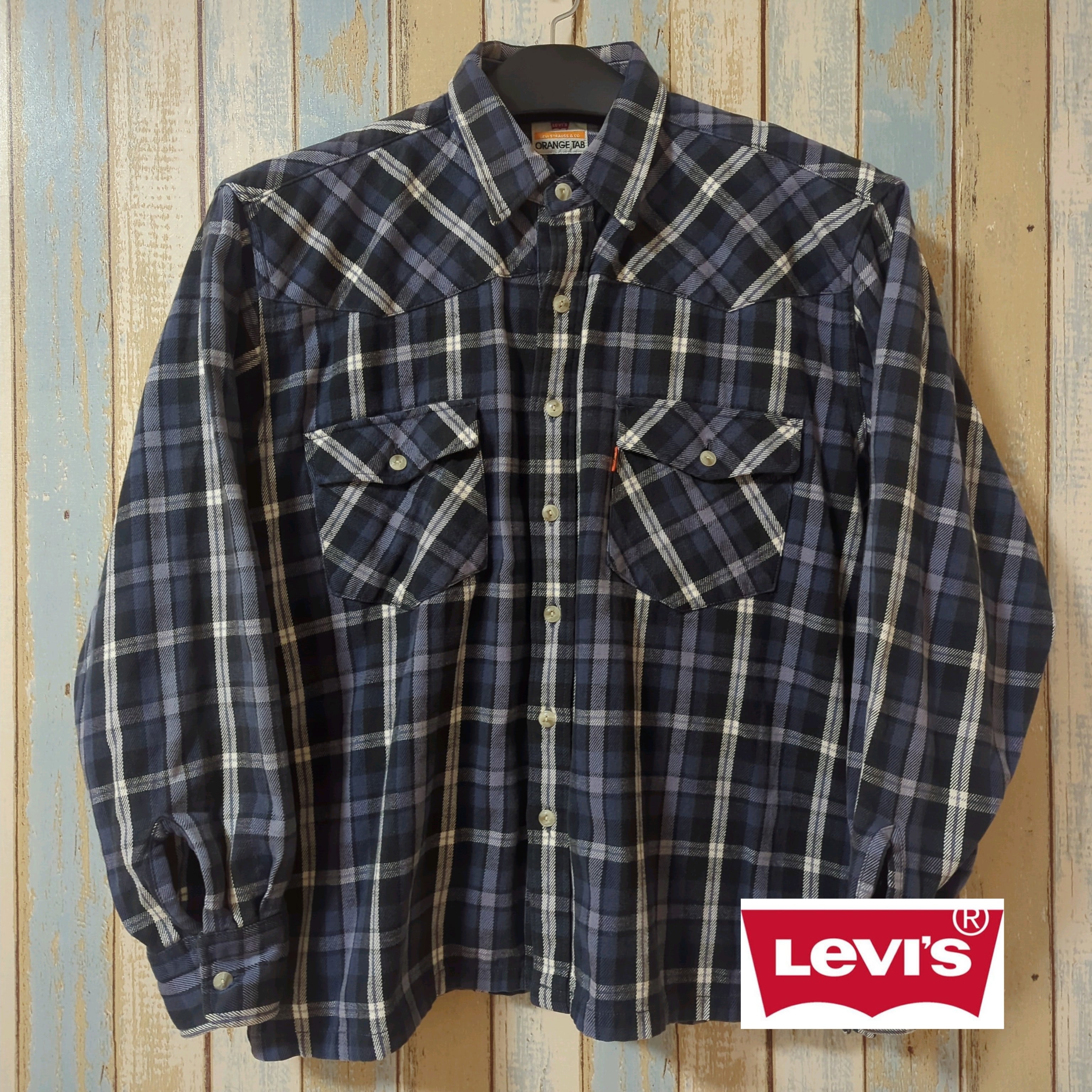 Levi's リーバイス ネルシャツ 長袖 ネイビー チェック | Bikers