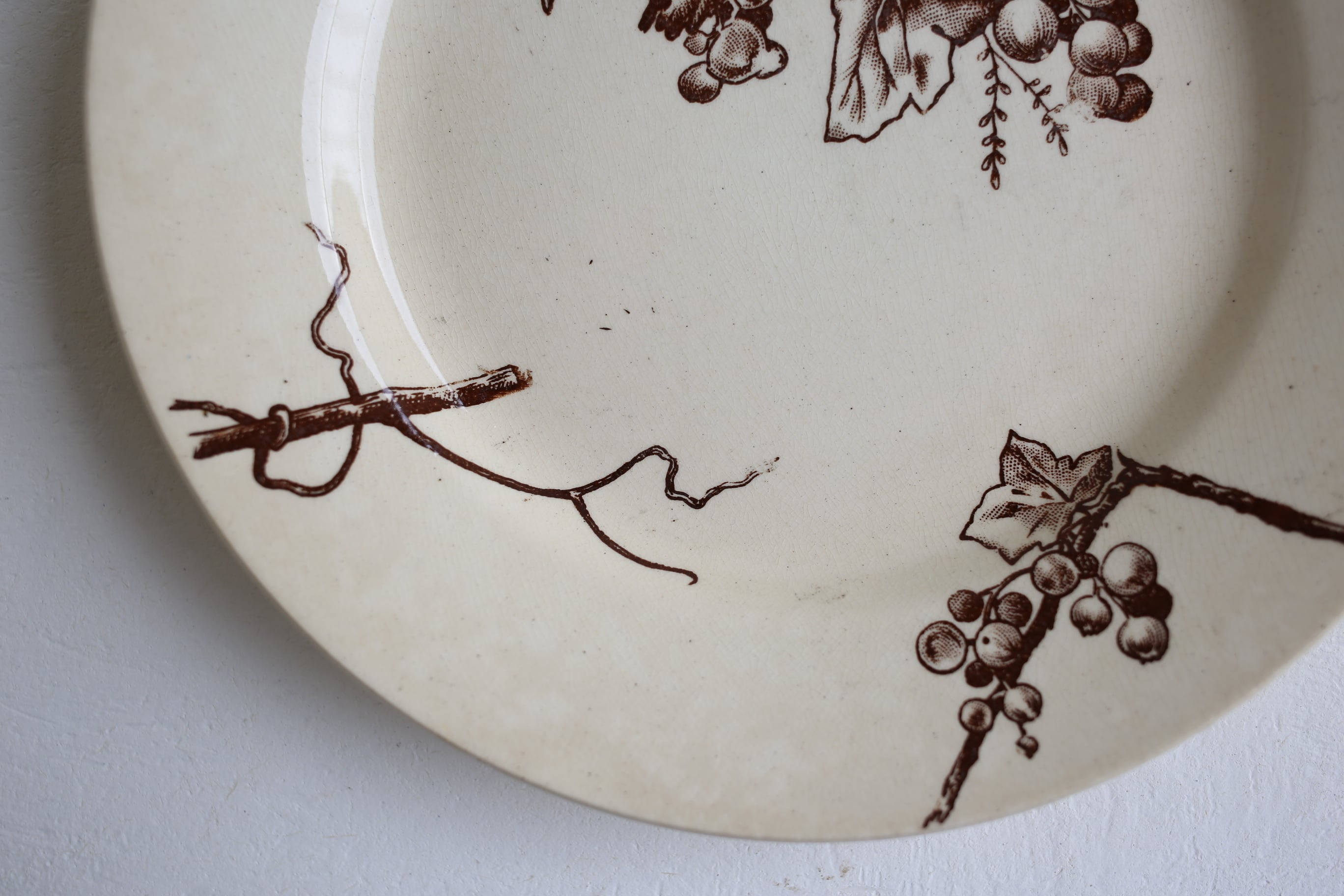 フランス アンティーク Choisy le Roi ショワジールロワ『鳥と木の実と