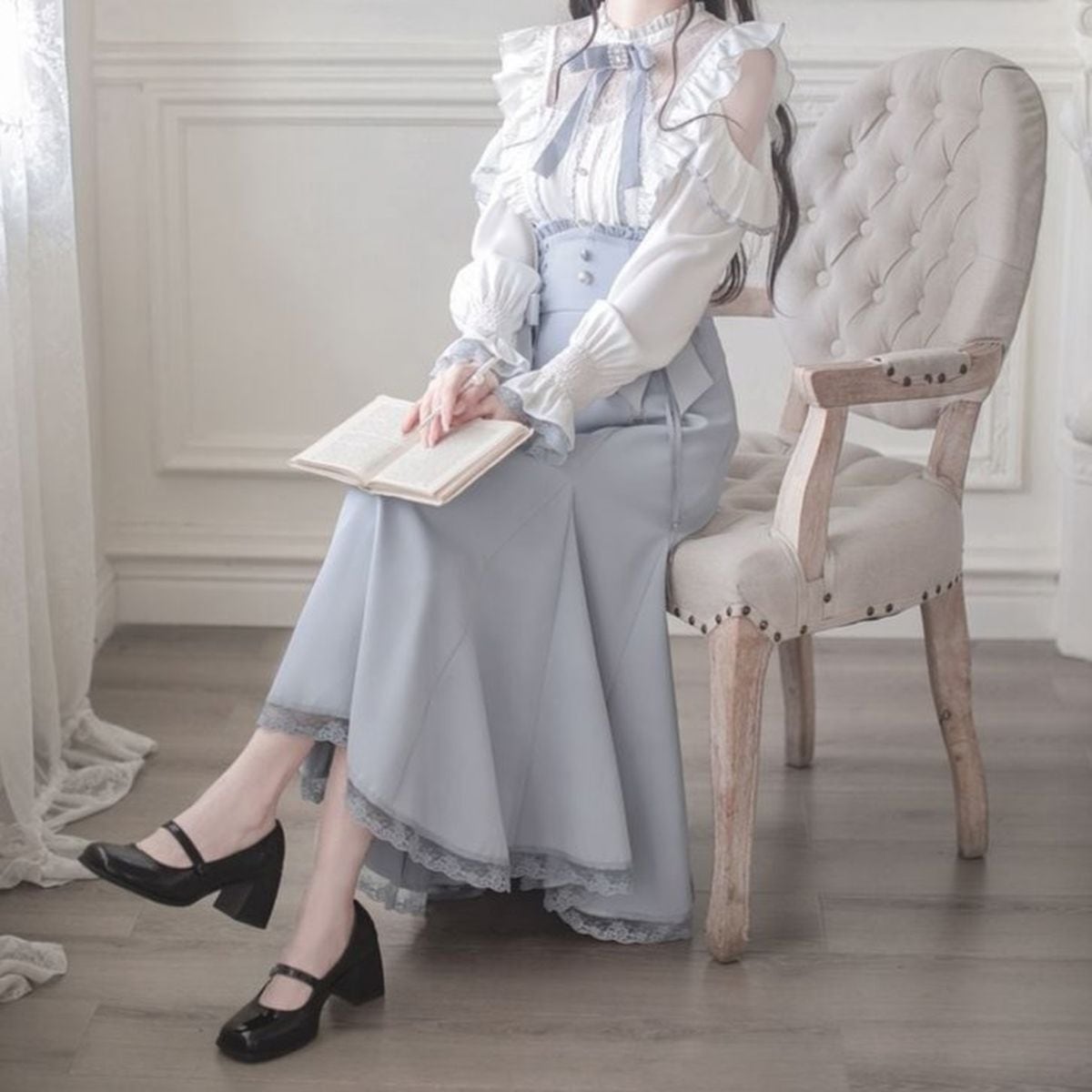 量産型ロングスカートセットアップ：トップス(ブルーver.) | Maiden's Rêve