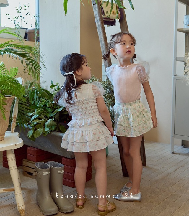 ラスト1 pinkL【即納】<Bonaloi>  Ellen 2-tier skirt