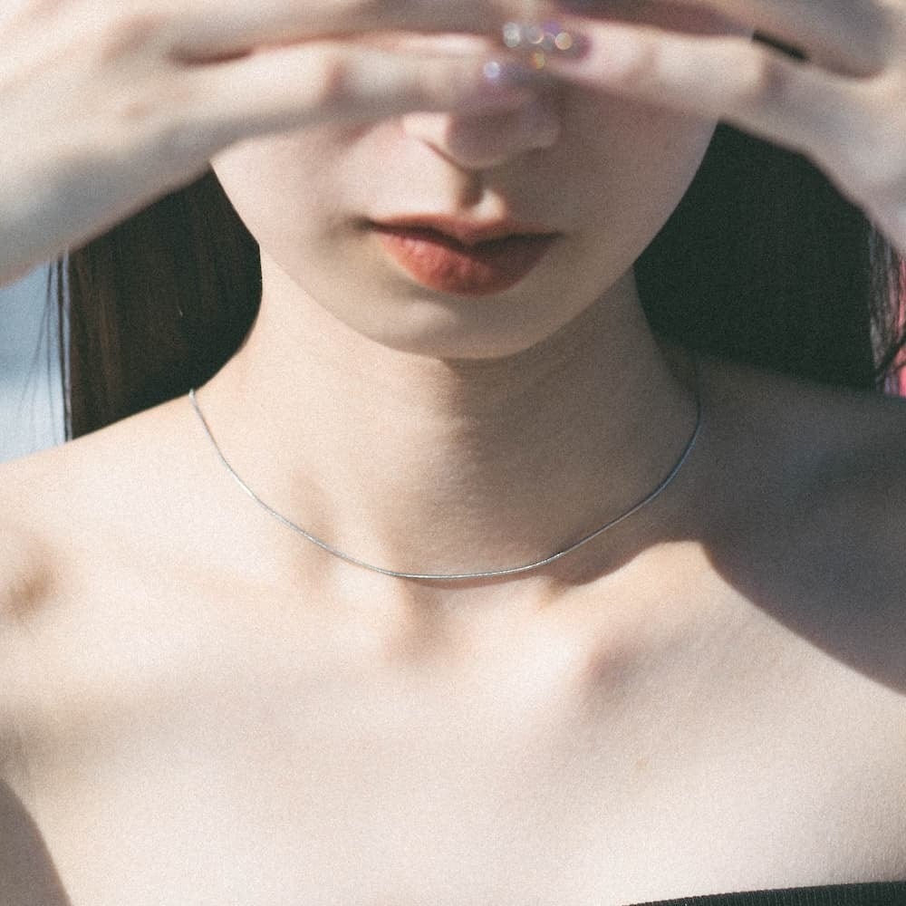 thin snake necklace (silver) #n52 | garcia