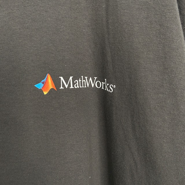 MathWorks 企業Tシャツ バックプリント アート調 チャコールグレー L