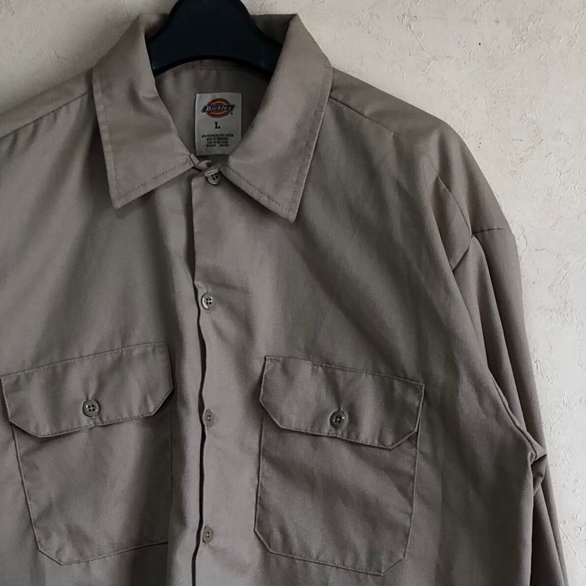 【Lサイズ】Dickies 大きめサイズ 綿ポリ ワークシャツ